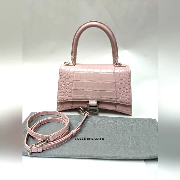 Balenciaga Hourglass Croc Embossed Small "LIVE SHOW TODAY" - Picture 2 of 16